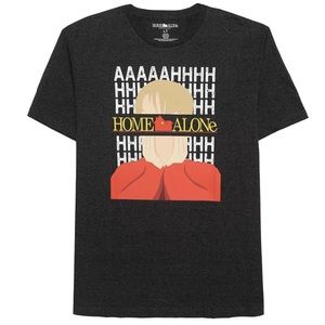 Men's Big & Tall Holiday Tee Home Alone Kevin AAAAHHHHH Size Large Tall Black